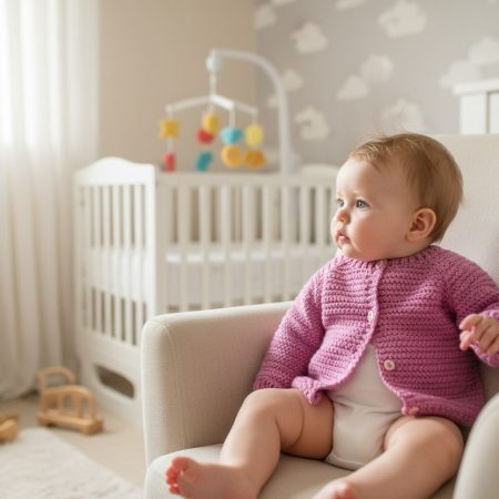 Handmade Crochet Baby Cardigan /Jacket Newborn to 12 Months | Soft Baby Gift | Herringbone stitch