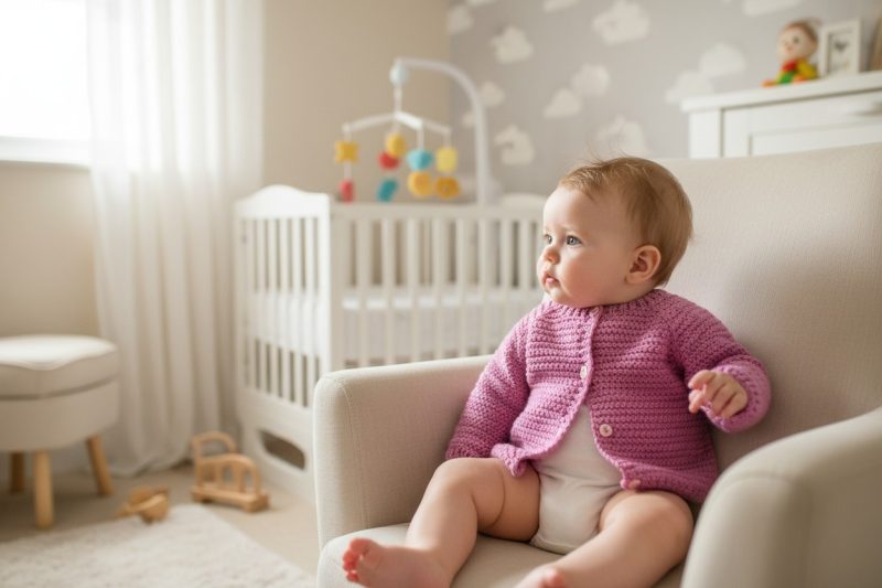 Handmade Crochet Baby Cardigan /Jacket Newborn to 12 Months | Soft Baby Gift | Herringbone stitch