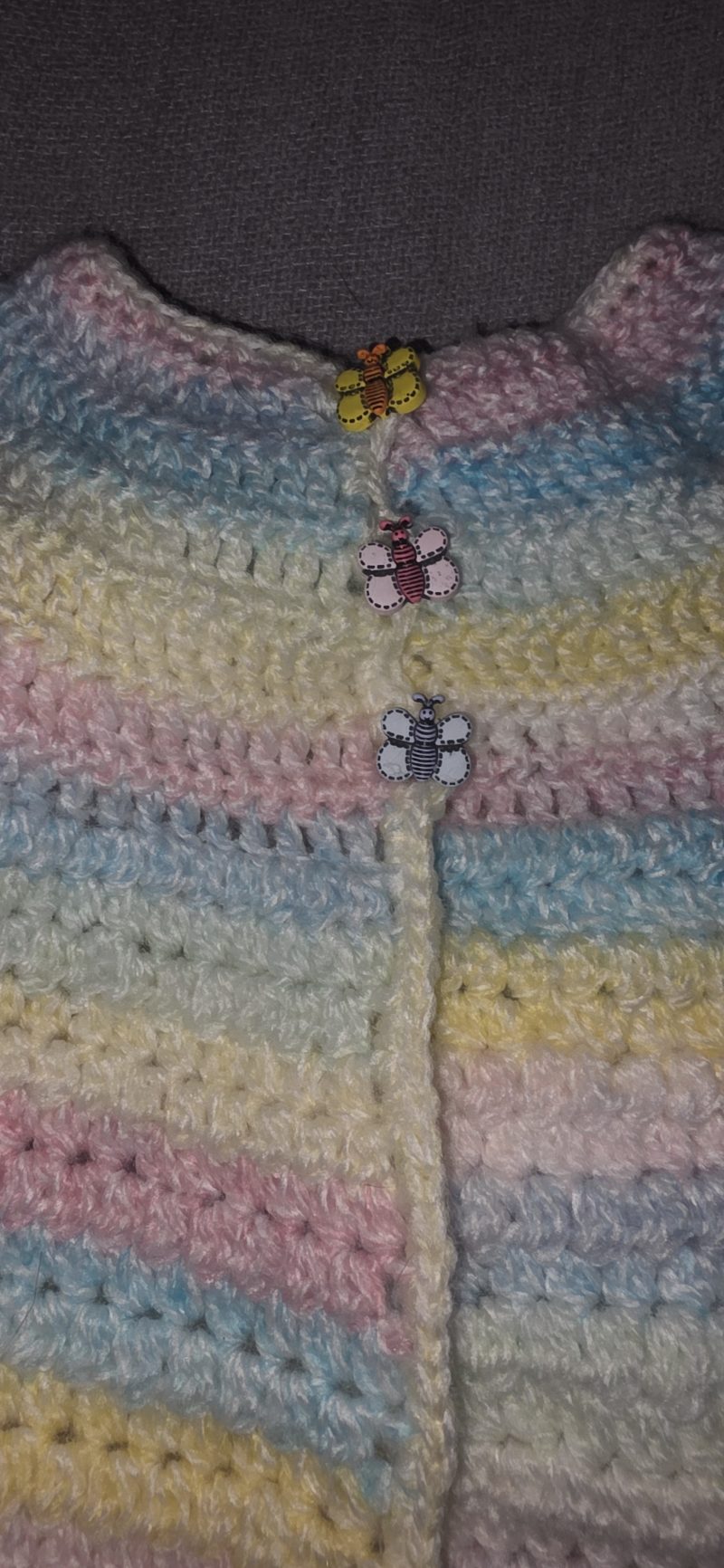 Handmade Crochet Baby Cardigan /Jacket Newborn to 18 Months | Soft Baby Gift | Picot