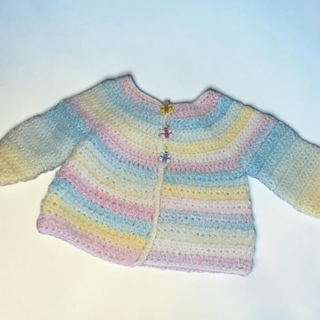 Handmade Crochet Baby Cardigan /Jacket Newborn to 18 Months | Soft Baby Gift | Picot