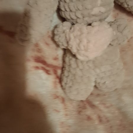 Crochet Bunny Plush with Heart: Handmade Chenille Amigurumi Toy