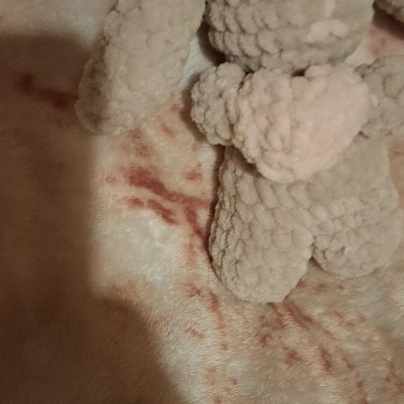 Crochet Bunny Plush with Heart: Handmade Chenille Amigurumi Toy
