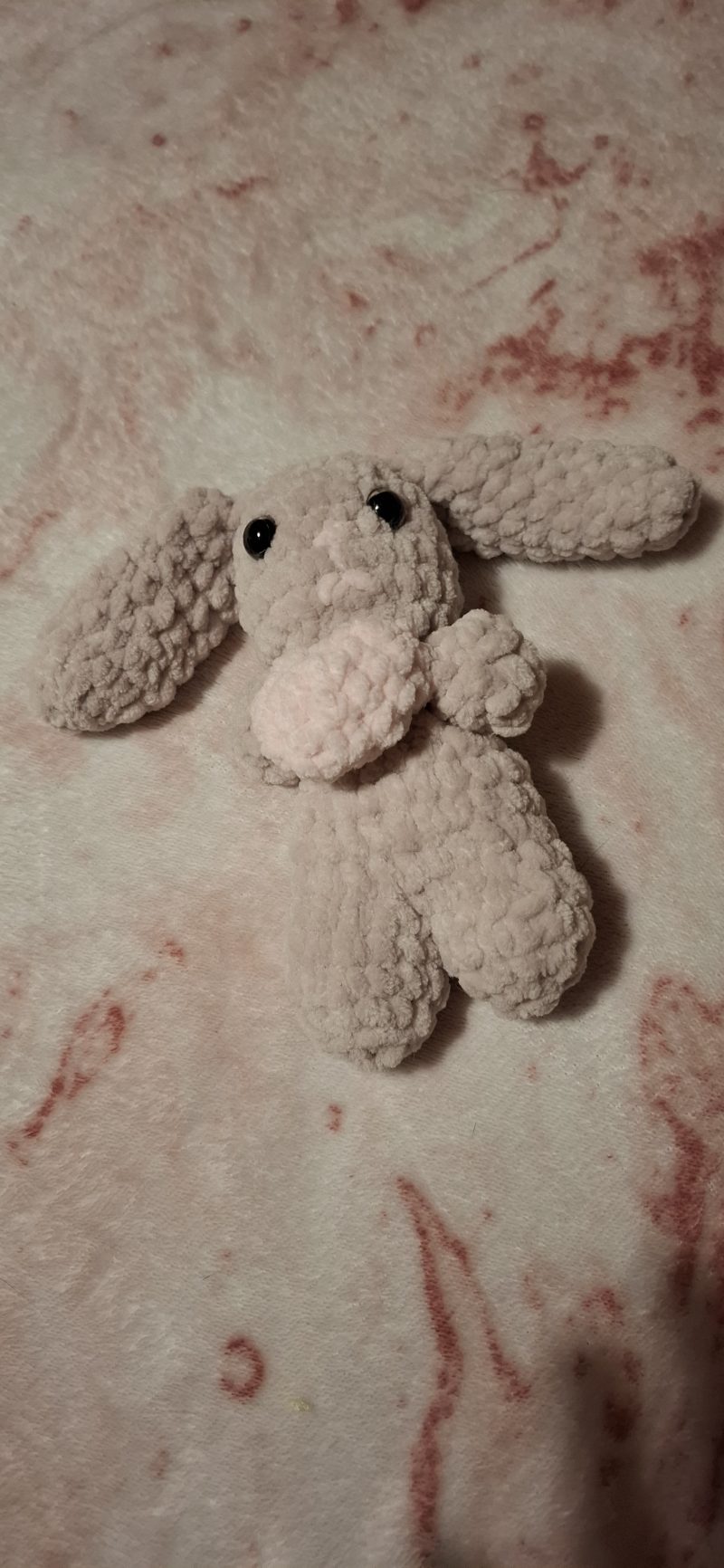 Crochet Bunny Plush with Heart: Handmade Chenille Amigurumi Toy