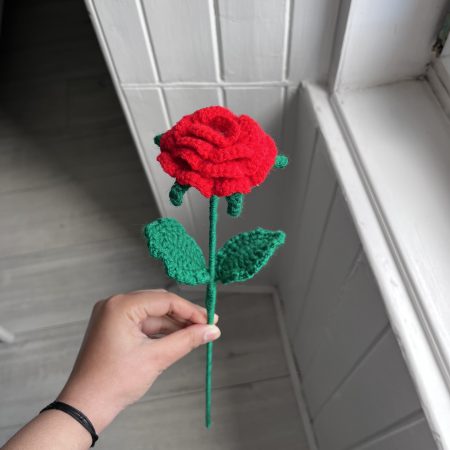 Handmade Crochet Roses- Set of 5