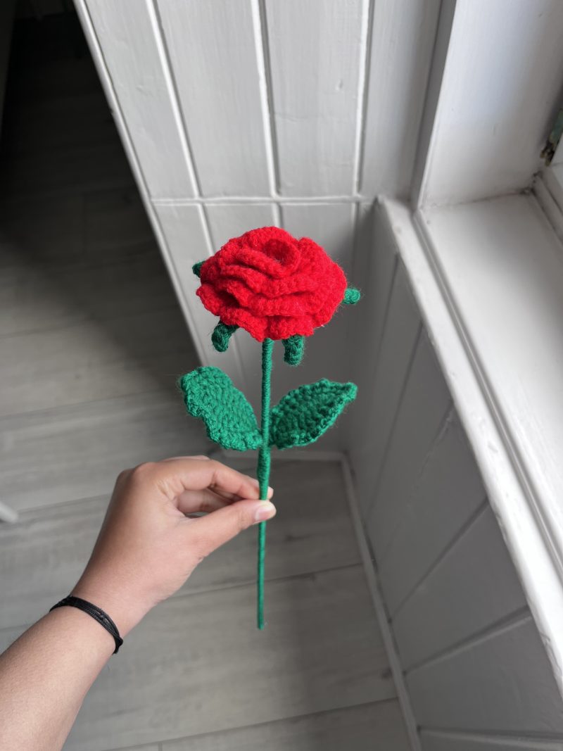 Handmade Crochet Roses- Set of 5
