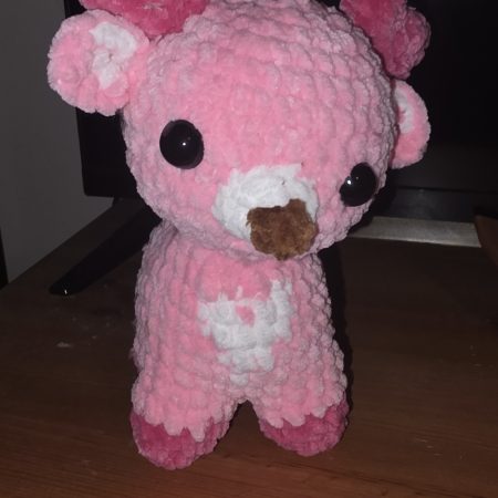 Handmade Crochet Small Reindeer Plushie in Chunky Chenille Yarn