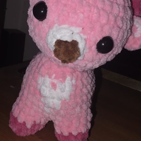 Handmade Crochet Small Reindeer Plushie in Chunky Chenille Yarn