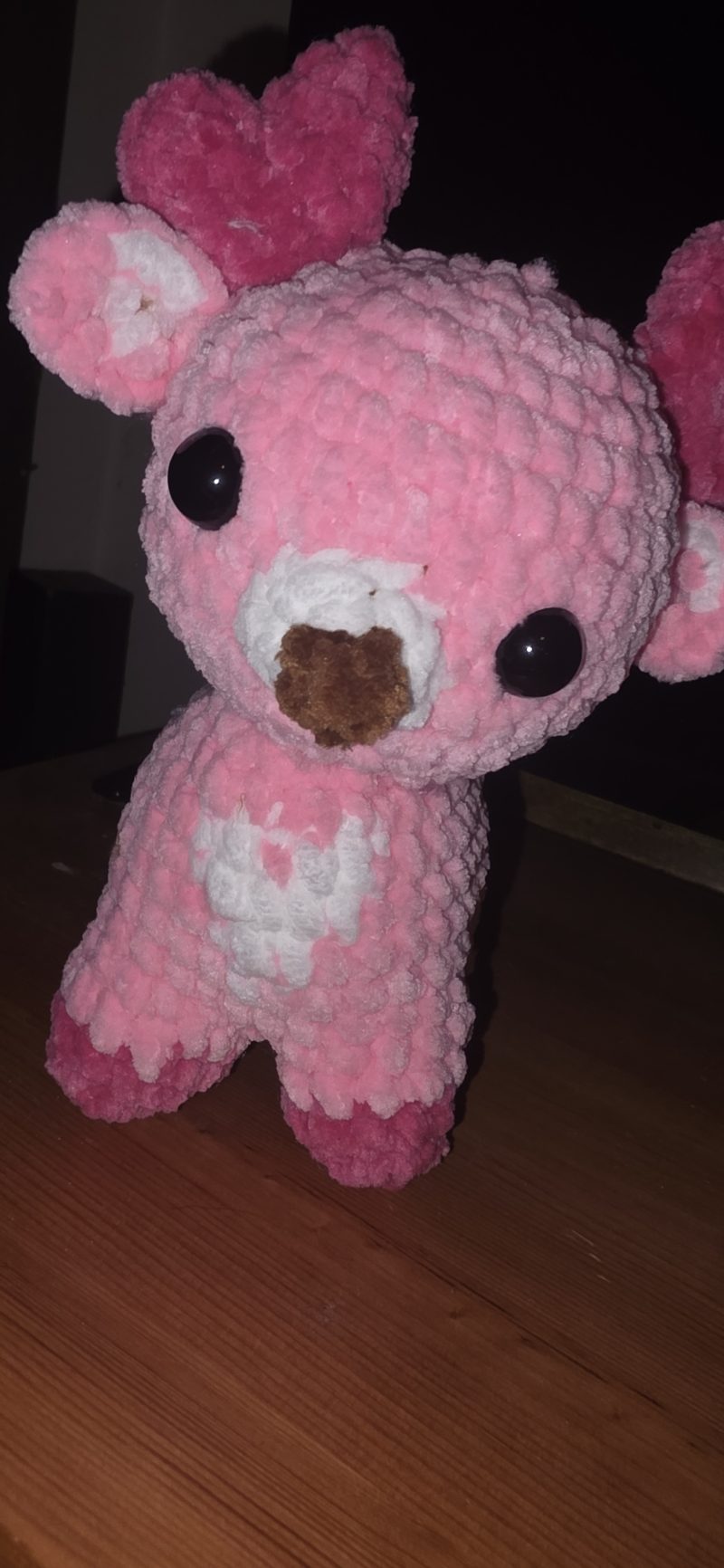 Handmade Crochet Small Reindeer Plushie in Chunky Chenille Yarn