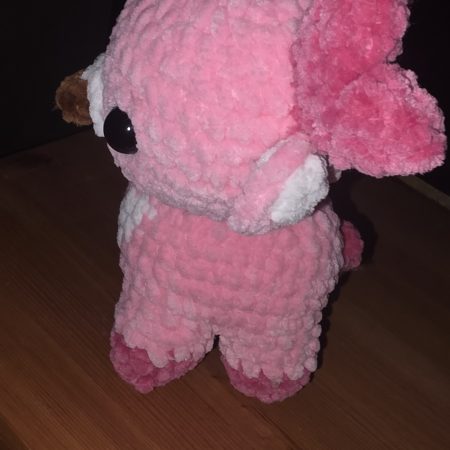 Handmade Crochet Small Reindeer Plushie in Chunky Chenille Yarn