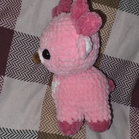 Handmade Crochet Small Reindeer Plushie in Chunky Chenille Yarn