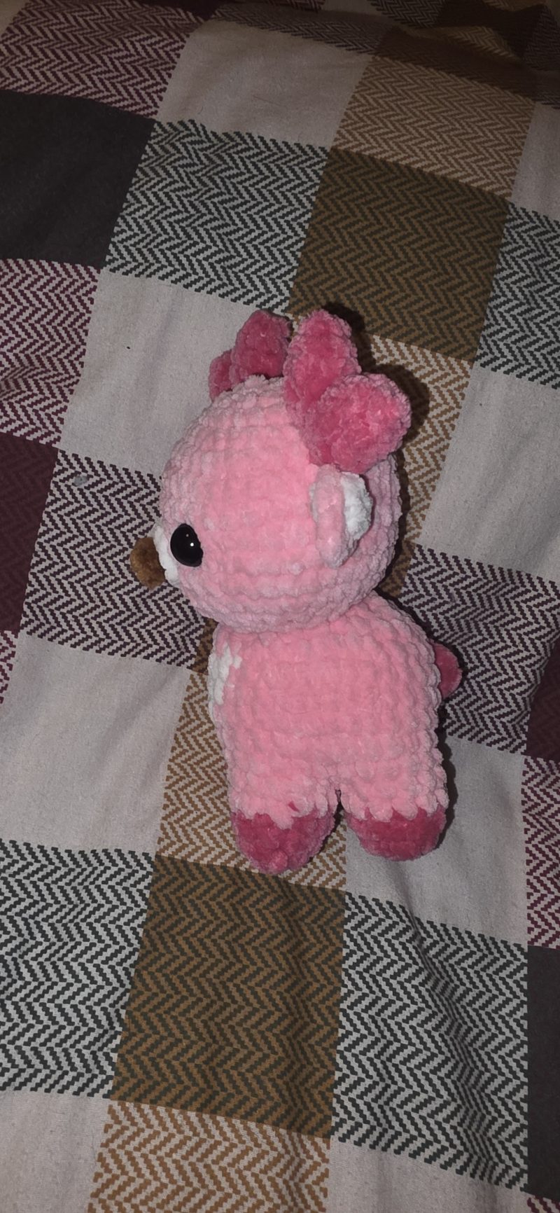 Handmade Crochet Small Reindeer Plushie in Chunky Chenille Yarn