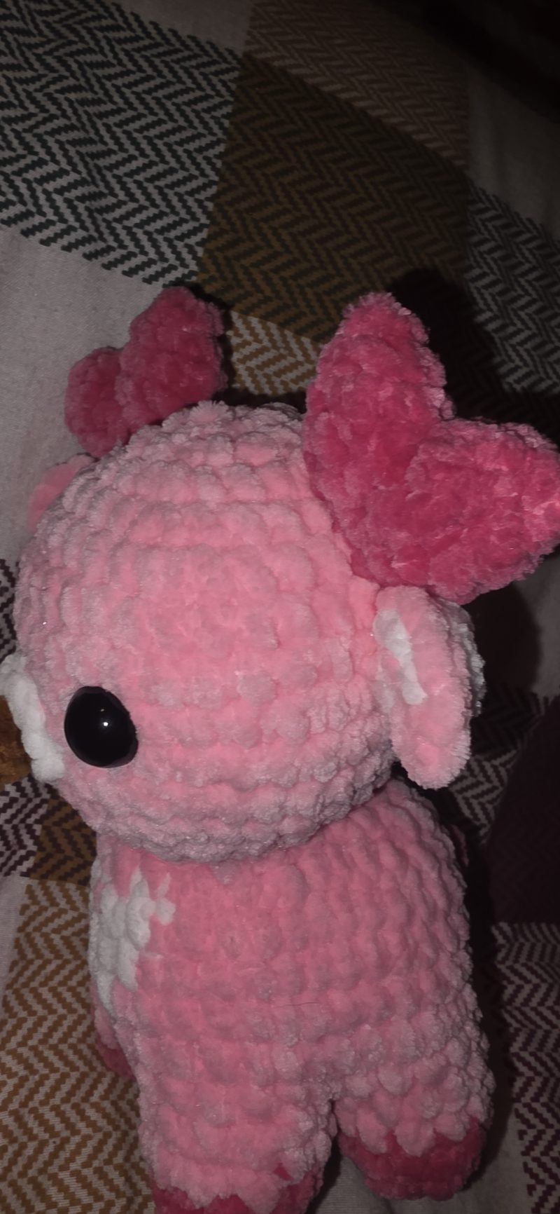 Handmade Crochet Small Reindeer Plushie in Chunky Chenille Yarn