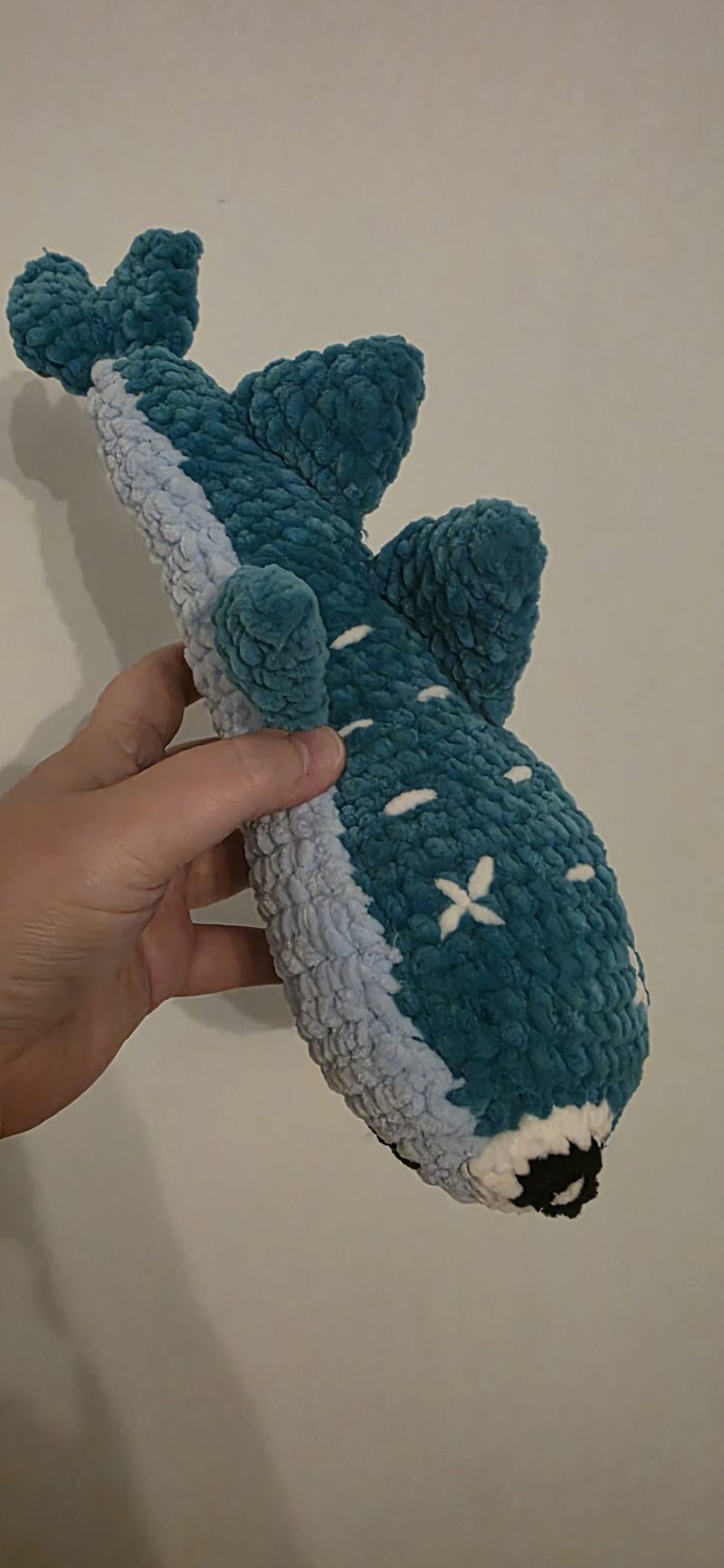 Handmade Crocheted Whale Shark Soft Toy, 18 Inches Long