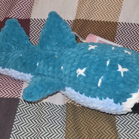 Handmade Crocheted Whale Shark Soft Toy, 18 Inches Long