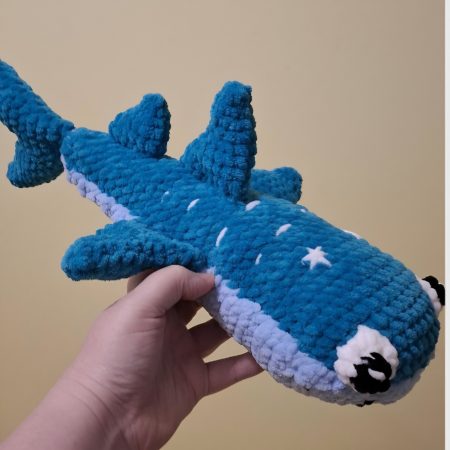 Handmade Crocheted Whale Shark Soft Toy, 18 Inches Long
