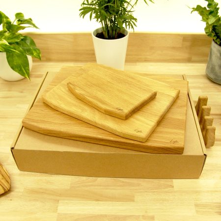 Set of 3 Solid Oak Chopping Boards – Large, Medium & Small