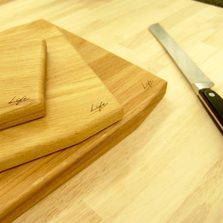 Set of 3 Solid Oak Chopping Boards – Large, Medium & Small