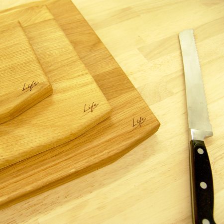 Set of 3 Solid Oak Chopping Boards – Large, Medium & Small