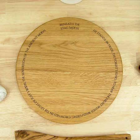 Stag & Moon Chopping Board – Solid Oak Woodland Chopping Board