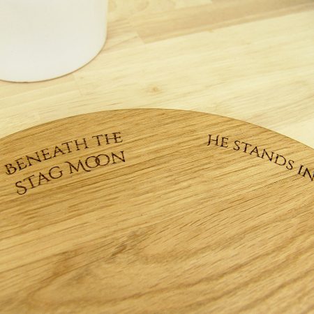 Stag & Moon Chopping Board – Solid Oak Woodland Chopping Board
