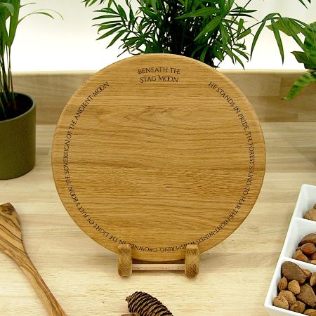 Stag & Moon Chopping Board – Solid Oak Woodland Chopping Board