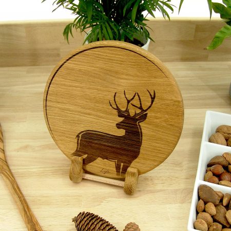 Stag & Moon Chopping Board – Solid Oak Woodland Chopping Board