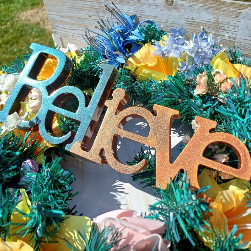 'Believe' Ornament In Brown and Copper. Handcast Resin. A Thoughtful Inspirational Gift.