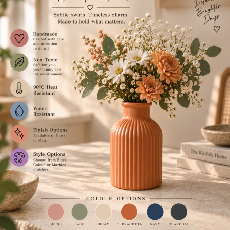 Homemade Bud Vase - Jesmonite/ Eco Resin – Made to Order