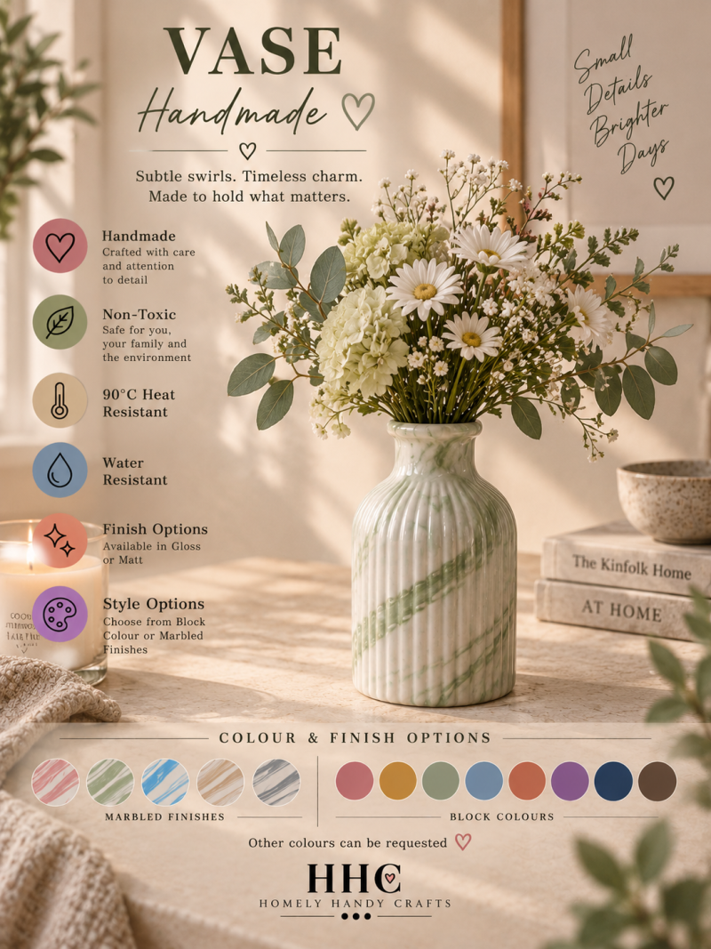 Homemade Bud Vase - Jesmonite/ Eco Resin – Made to Order