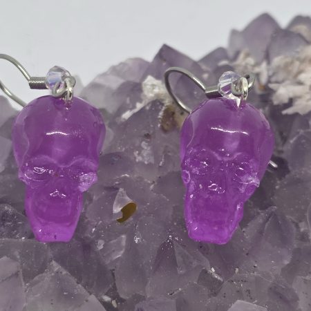 Purple Skull Earrings