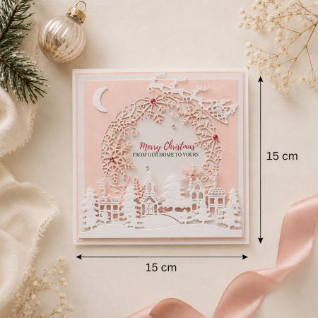 Handmade Personalised Christmas Card Winter Village