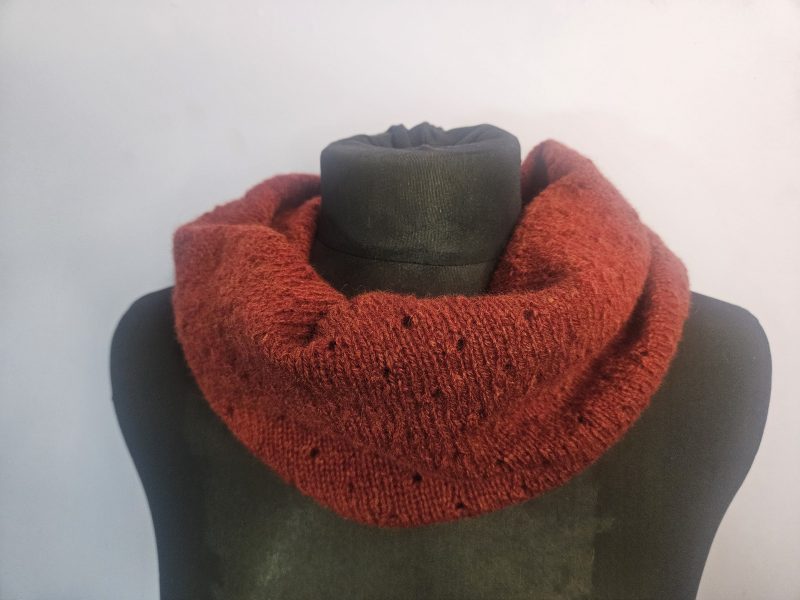 Handknitted 100%wool cowl/tubescarf.