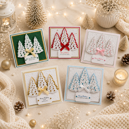 Handmade Personalised Christmas Card Sparkling Tree