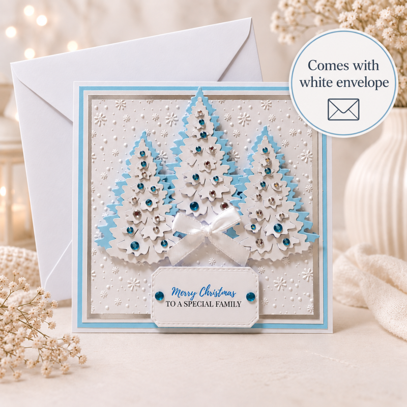 Handmade Personalised Christmas Card Sparkling Tree