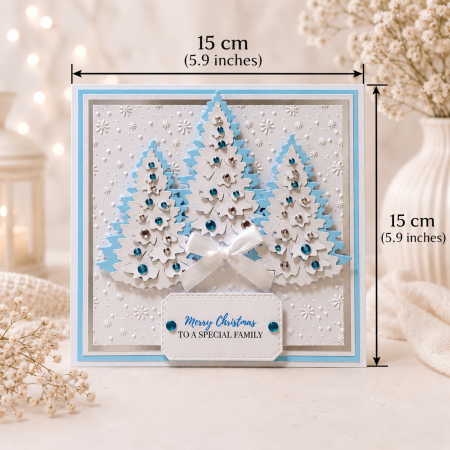 Handmade Personalised Christmas Card Sparkling Tree