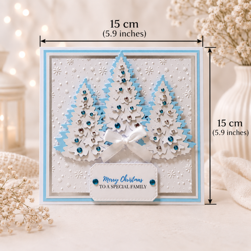 Handmade Personalised Christmas Card Sparkling Tree