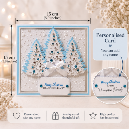 Handmade Personalised Christmas Card Sparkling Tree