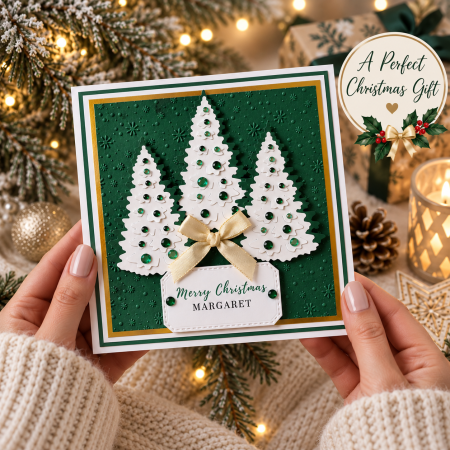 Handmade Personalised Christmas Card Sparkling Tree