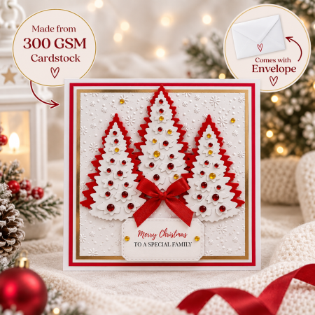 Handmade Personalised Christmas Card Sparkling Tree