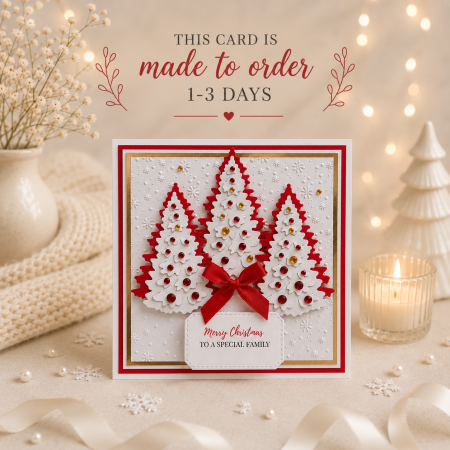 Handmade Personalised Christmas Card Sparkling Tree