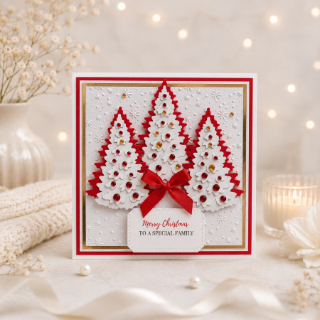 Handmade Personalised Christmas Card Sparkling Tree