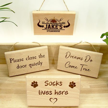 Personalised Engraved Wooden Plaque | Custom Engraved Solid Beech Sign