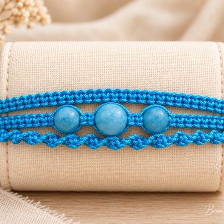 Amazonite Adjustable Macramé Bracelet – Calm • Balance • Communication