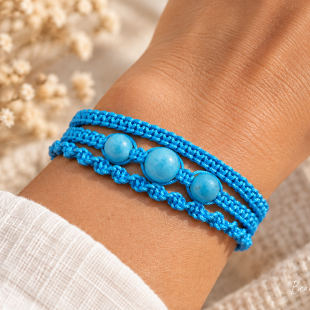 Amazonite Adjustable Macramé Bracelet – Calm • Balance • Communication