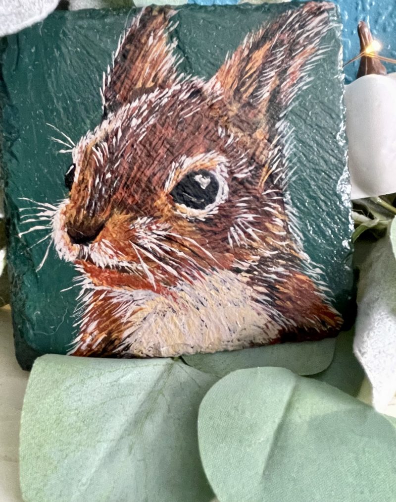 Hand painted slate coaster