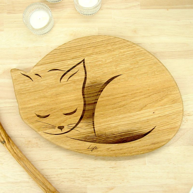 Cat Chopping Board – Cat Lover Gift, Hardwood Cutting Board
