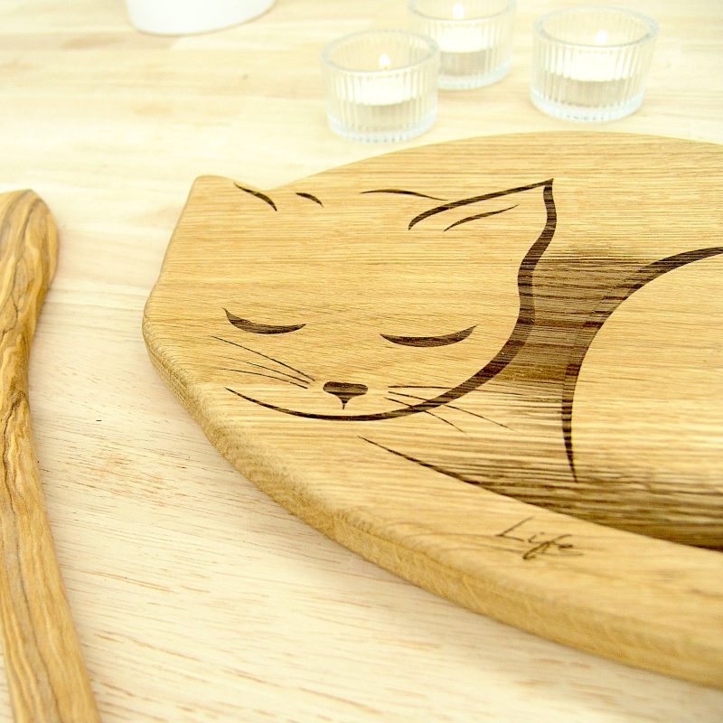Cat Chopping Board – Cat Lover Gift, Hardwood Cutting Board