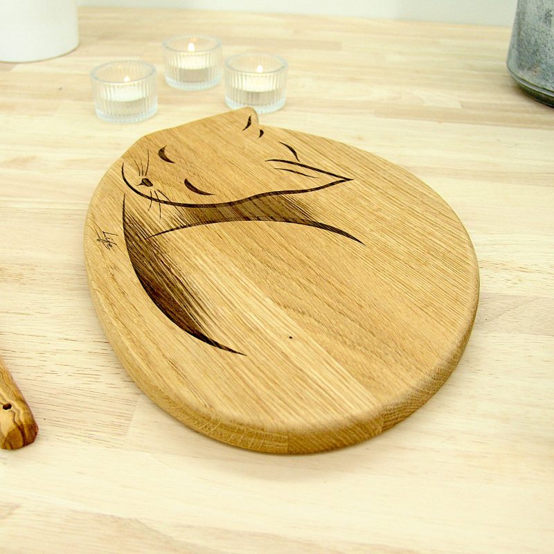 Cat Chopping Board – Cat Lover Gift, Hardwood Cutting Board