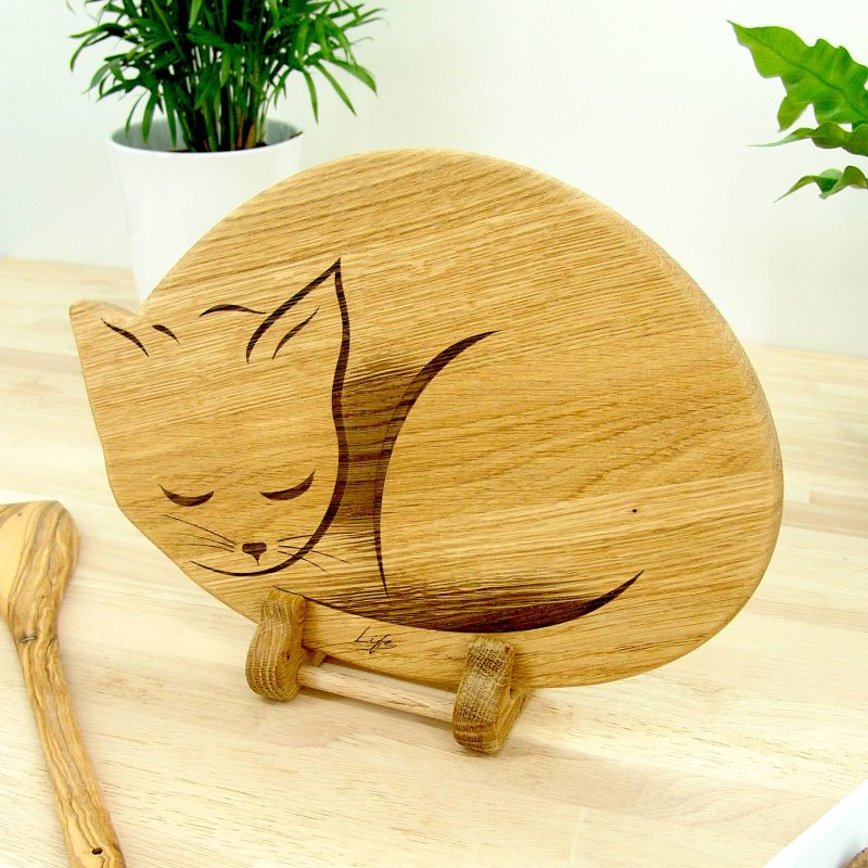 Cat Chopping Board – Cat Lover Gift, Hardwood Cutting Board