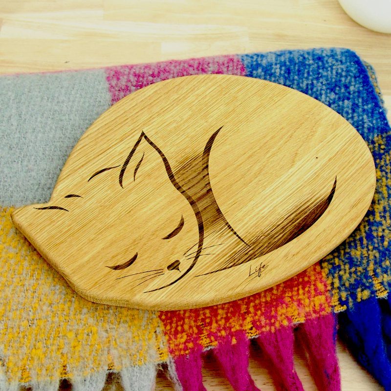 Cat Chopping Board – Cat Lover Gift, Hardwood Cutting Board